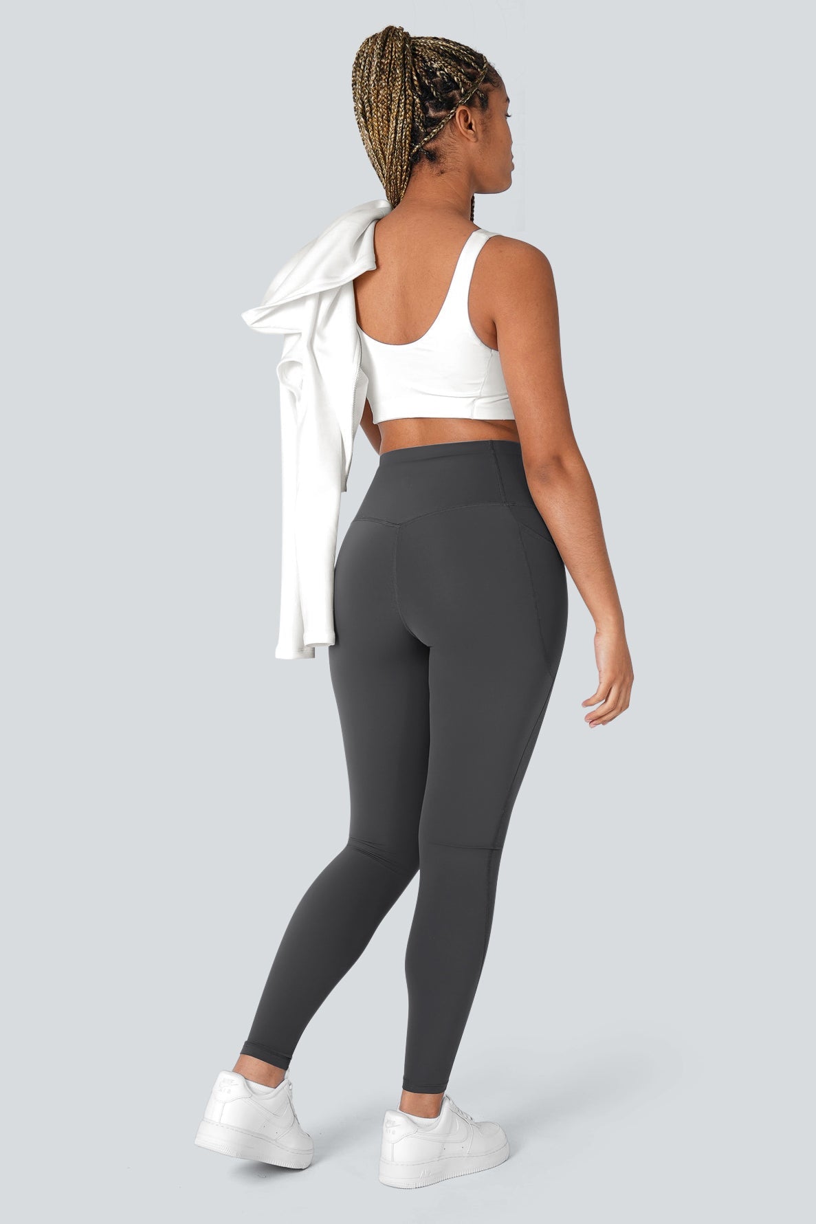 High Waisted Tummy Control Side Pocket Shaping Training Leggings