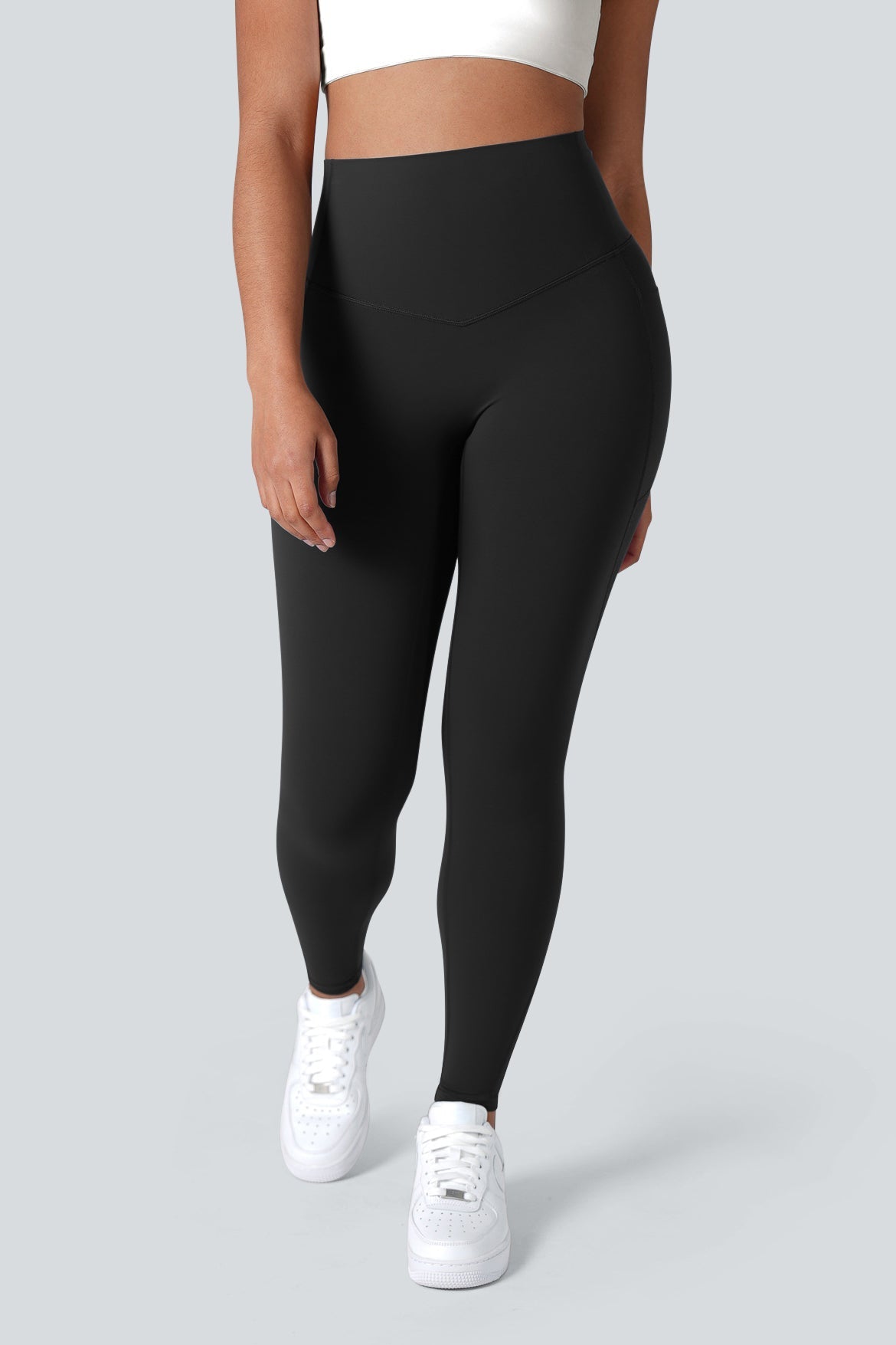 High Waisted Tummy Control Side Pocket Shaping Training Leggings