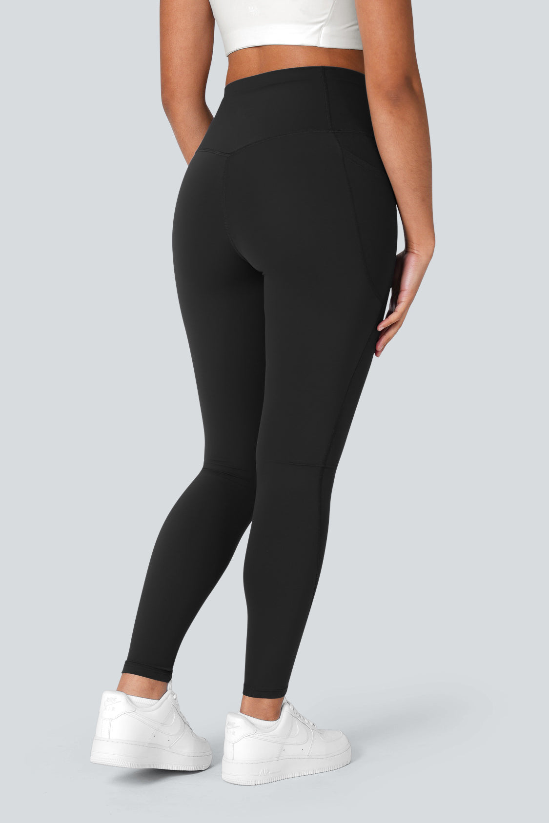 High Waisted Tummy Control Side Pocket Shaping Training Leggings