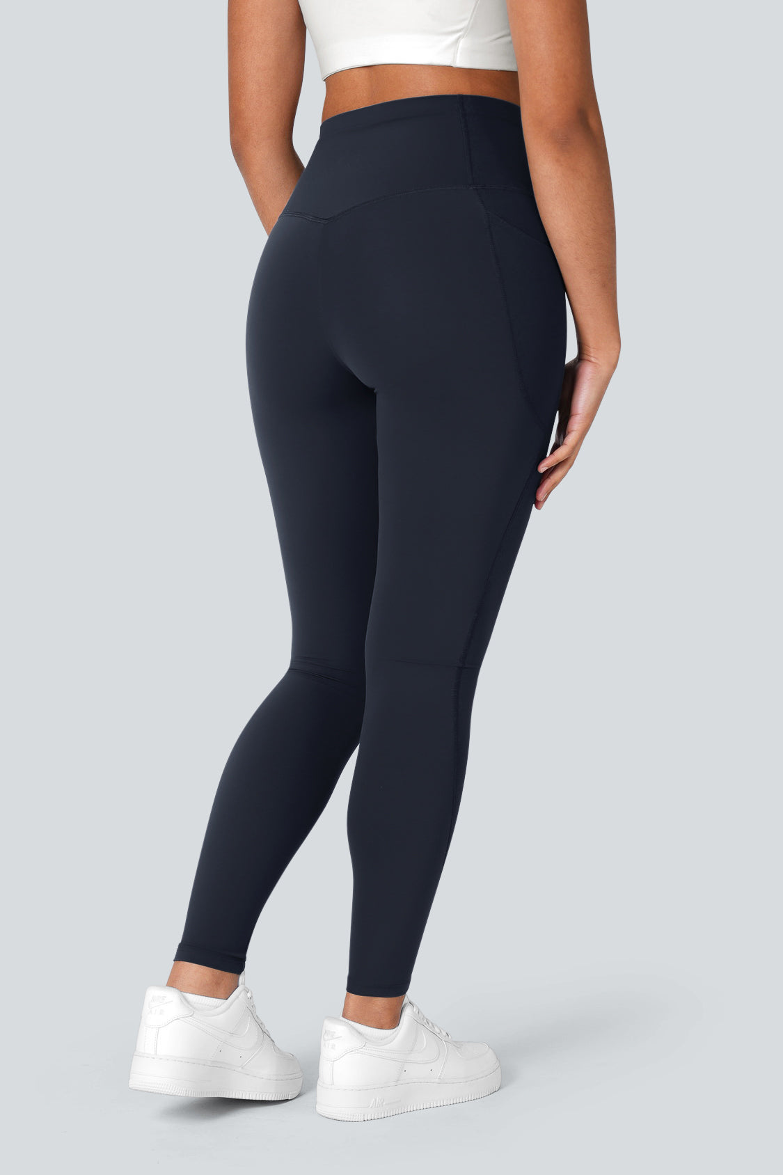 High Waisted Tummy Control Side Pocket Shaping Training Leggings