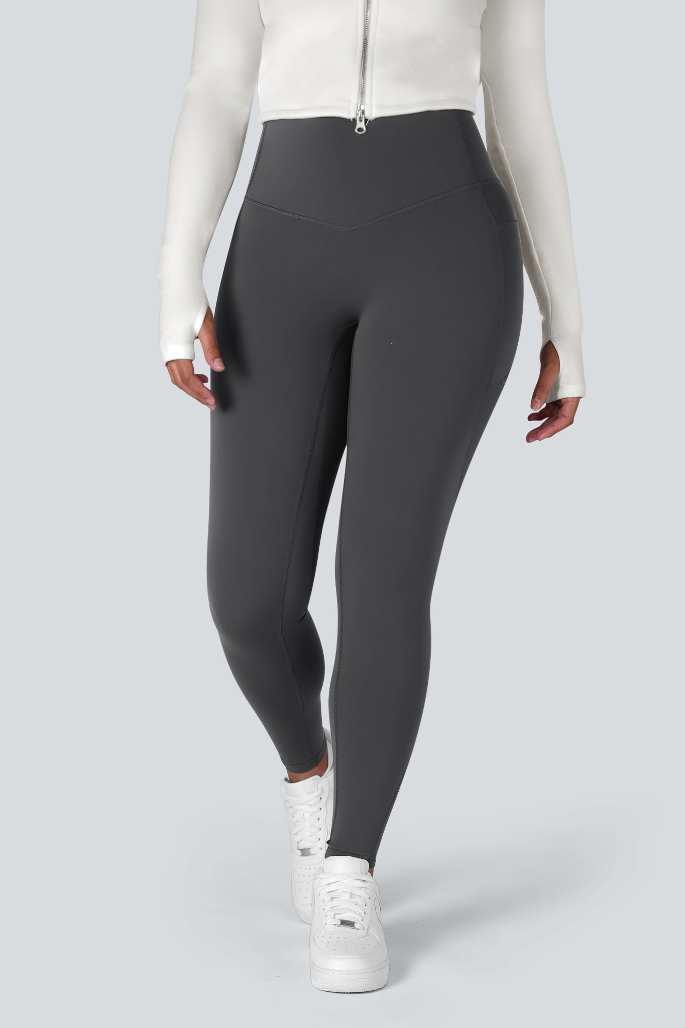 High Waisted Tummy Control Side Pocket Shaping Training Leggings