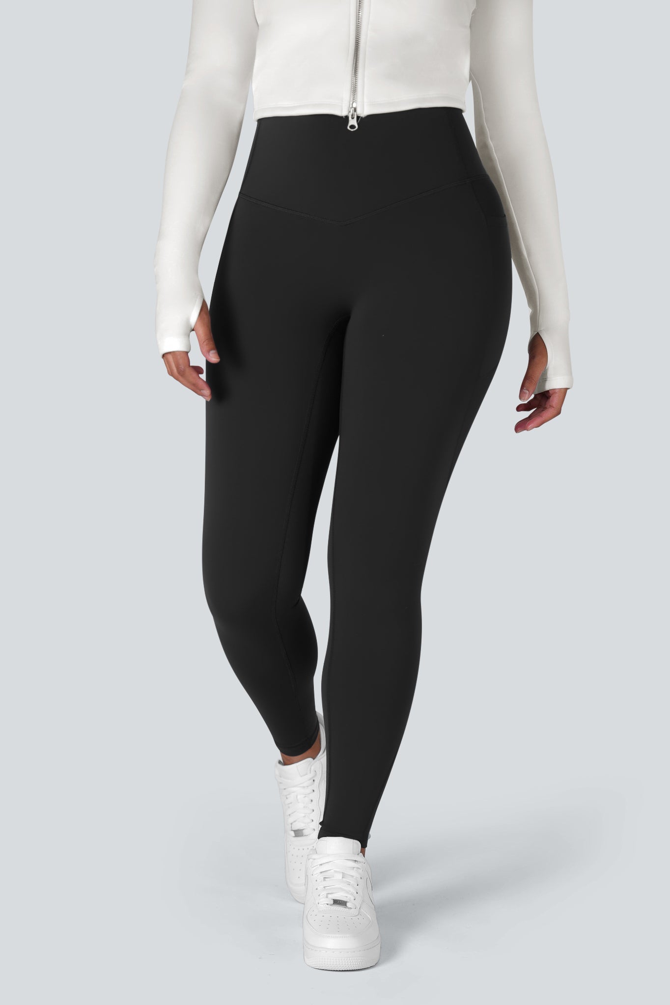 High Waisted Tummy Control Side Pocket Shaping Training Leggings