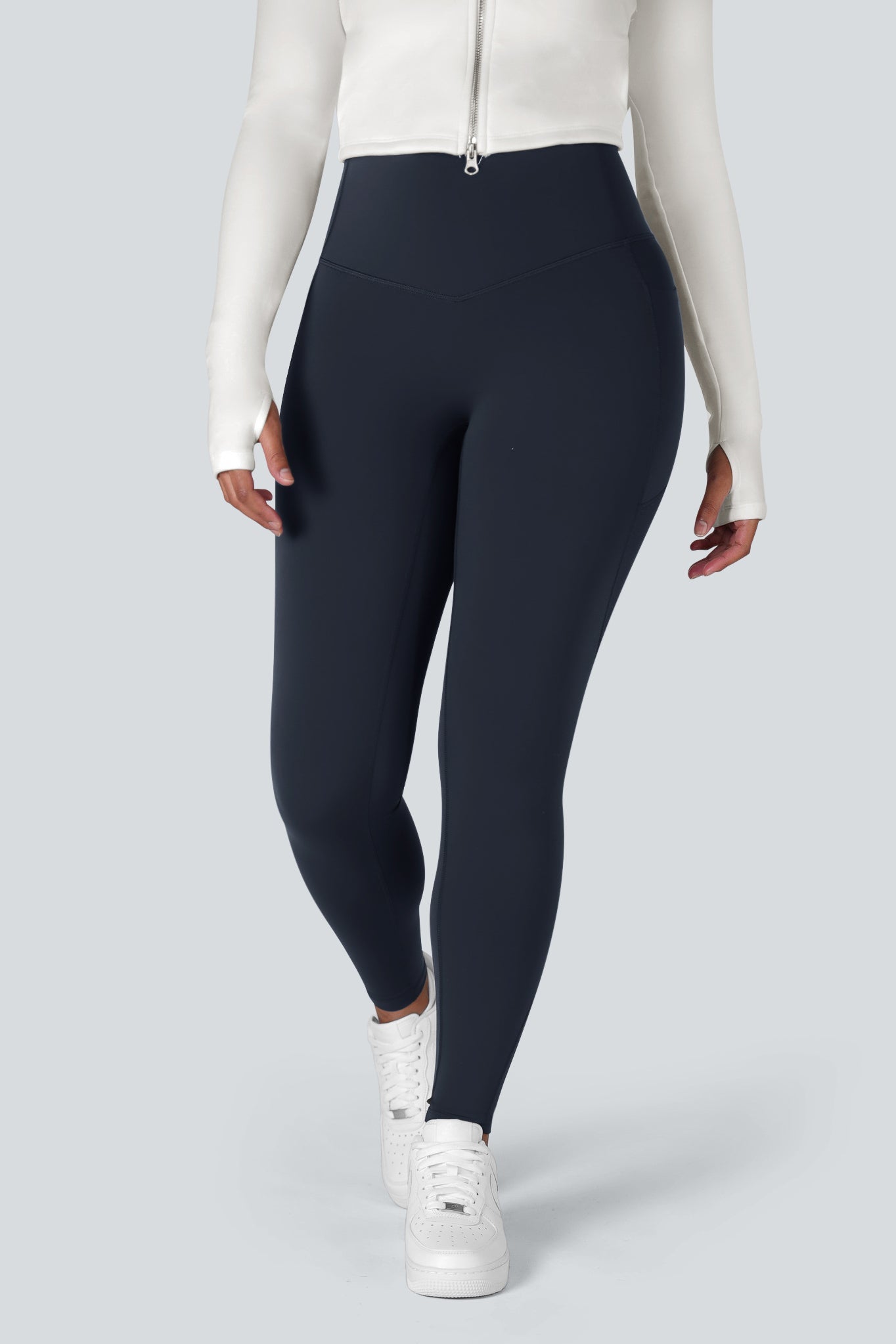 High Waisted Tummy Control Side Pocket Shaping Training Leggings
