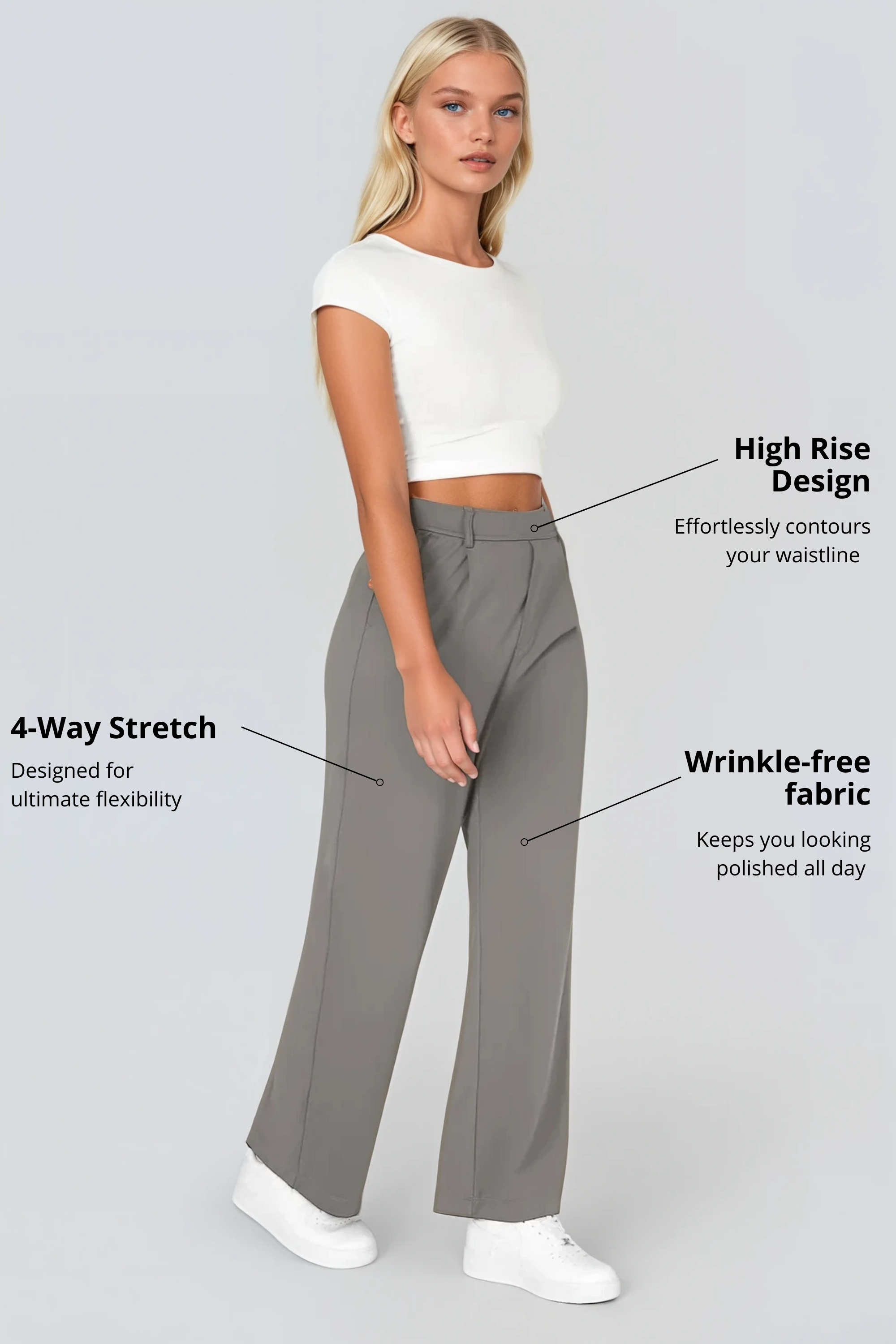 ANNE HIGH WAISTED STRAIGHT LEG TROUSERS