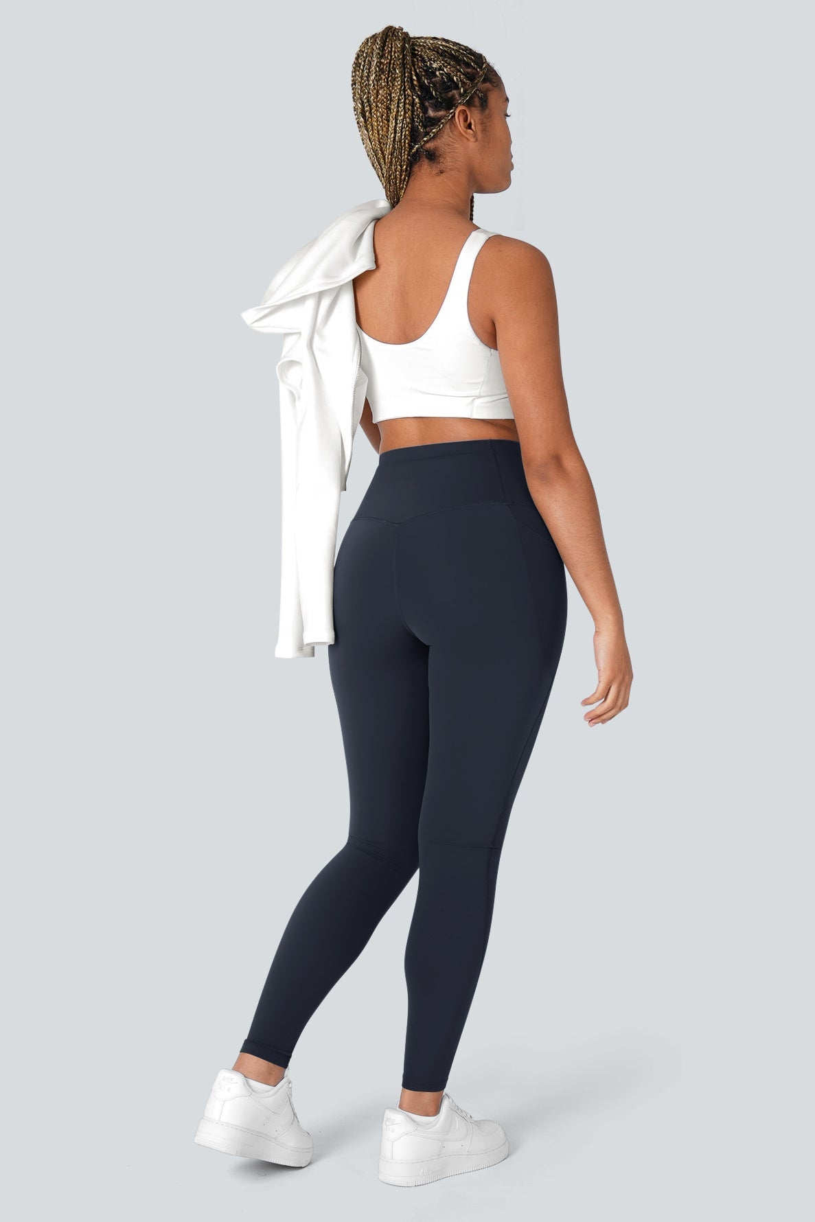 High Waisted Tummy Control Side Pocket Shaping Training Leggings
